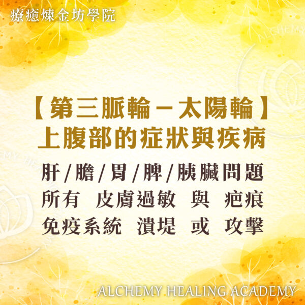 太陽神經叢對應症狀與疾病